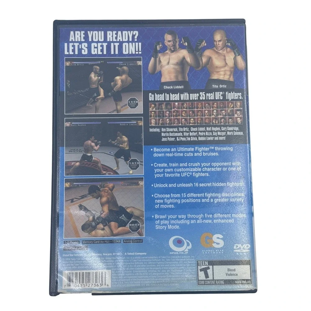 UFC Sudden Impact Sony PlayStation 2 PS2 Fighting Game 2004 Mixed Martial Arts